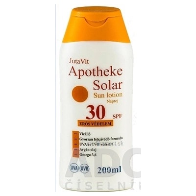 JutaVit Apotheke Solar Sun lotion opaľovacie mlieko SPF30 200 ml