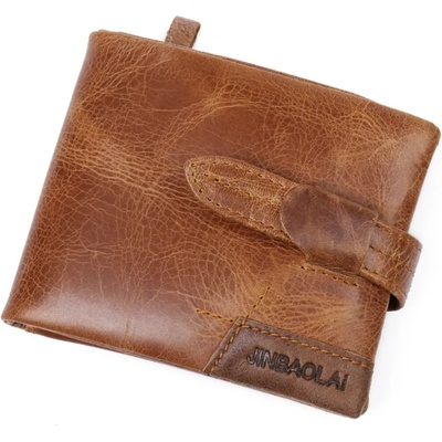 Портфейл за мъже от естествена кожа винтидж стил Vintage Style Tri-fold Genuine Leather, кафяв
