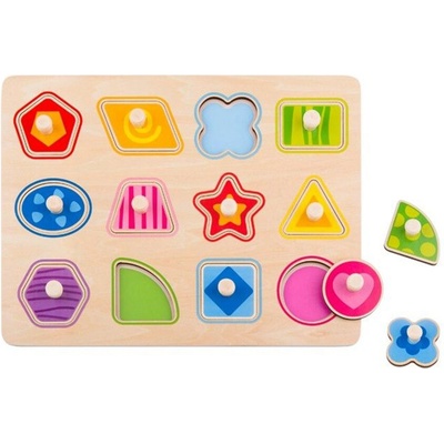 Tooky toys Аз уча формите - дървен пъзел с дръжки (ty853)