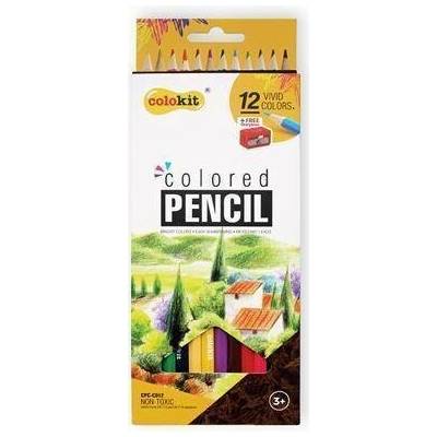 Dřevěné pastelky se strouhátkem, 12 ks CPC-C012.99