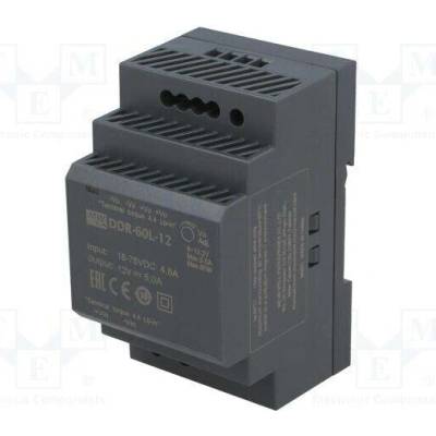 MEAN WELL DDR-60L-12 Měnič: DC/DC; 60W; Uvst: 18÷75VDC; Uvýst: 12VDC; Ivýst: 5A; DDR; OUT: 1