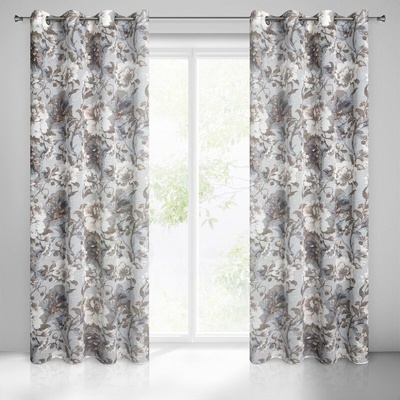Takoy Závěs SANDRA v eko stylu s květinovým potiskem v retro stylu 140 x 250 cm-HF-409034 | 140 x 250 cm
