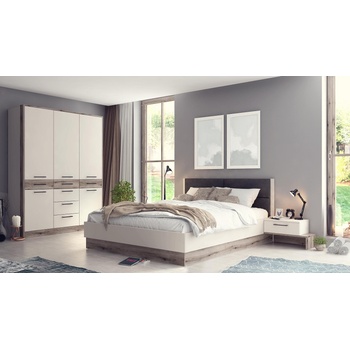 Спален комплект Salerno от 18мм ПДЧ и МДФ евоук фосил и шампанско