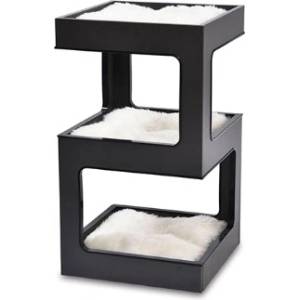 Freedog Rascador Balcony Negro - Катерушка сдраскало за коте с платформи за почивка, 34 x 34 x 60 см