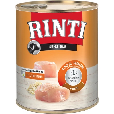 RINTI 6x800г Sensible RINTI консервирана храна за кучета-пилешко месо и ориз