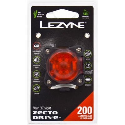 Lezyne Zecto Drive 200+ zadné čierne