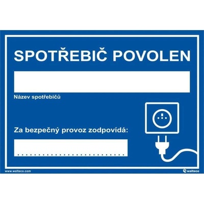 Spotřebič povolen, Samolepka, formát A5, Samolepicí