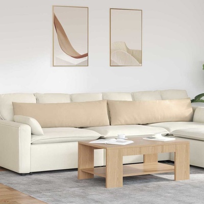 vidaXL Диван възглавници 2 pcs Крем 145 x 40 см текстил (42013858)
