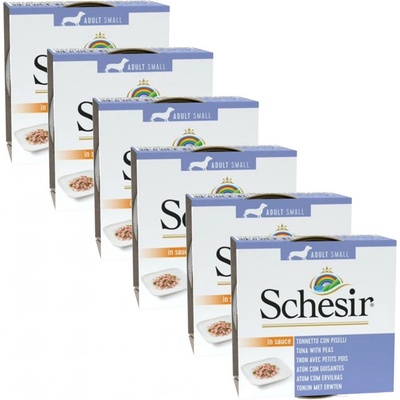 Schesir Dog Adult tuniak a hrášok 7 x 85 g