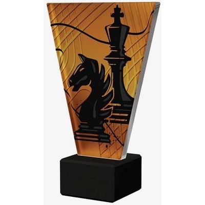 Designová skleněná trofej Šachy Výška: 22 5cm Průměr: 1 cm