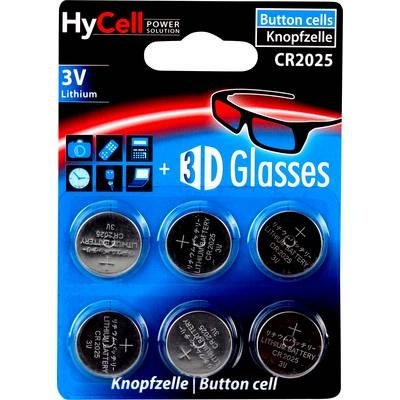 HyCell Батерия тип монета CR 2025, HyCell, литиева, 140 mAh, 3 V, 6 броя (1516-0027)