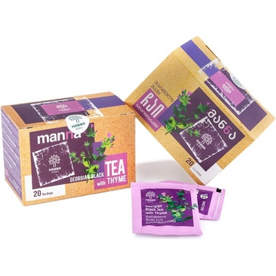 Plody Gruzie MANNA gruzínsky Čierný čaj s materinou dúškou porciovaný 20 ks