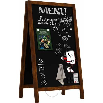 Allboards PK63WR Magnetický křídový reklamní stojan hnědý 80 x 45 cm