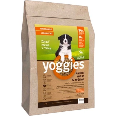 Yoggies Active kačica a zverina Mini lisované za studena s probiotikami 90 g