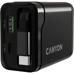 CANYON charger OnCharge 65RC Build-In Cable USB-C 65W 1xPD 1xQC EU Black (CNS-CURC65ACB) - technomall