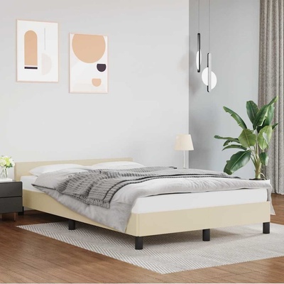 Nábytek XL 347491 Rám postele s čelem bez matrace krémový