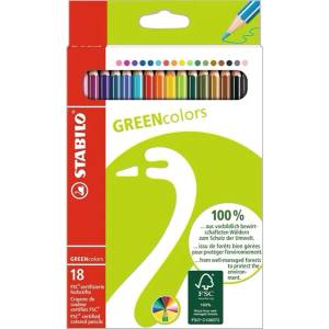 STABILO Greencolors 18бр. комплект цветни моливи 6019/2-18 (6019/2-18)