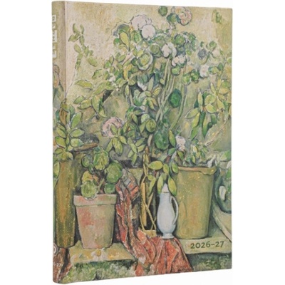 Cezanne''s Terracotta Pots and Flowers Midi 18-Month Hardcover Dayplanner Elastic Band Closure Horizontal Paperblanks 2027 – Hledejceny.cz