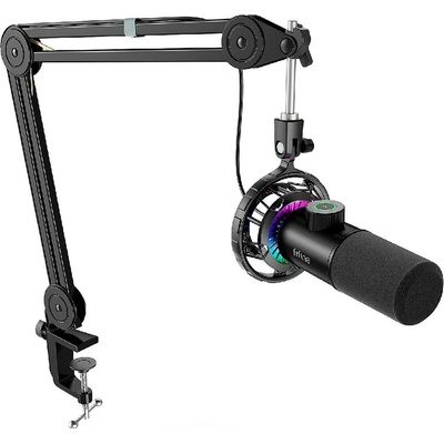 FIFINE T658 USB dynamický mikrofon s RGB osvětlením + Boom Arm, T658