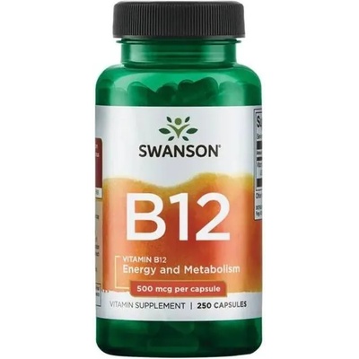 Swanson Vitamin B12, 500 mcg, 250 капсули, Swanson