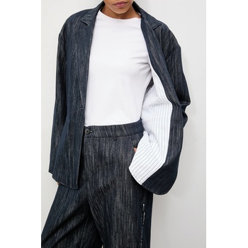 Answear. LAB Дънково сако Answear. LAB в тъмносиньо с едно копче с изчистен дизайн (2839)