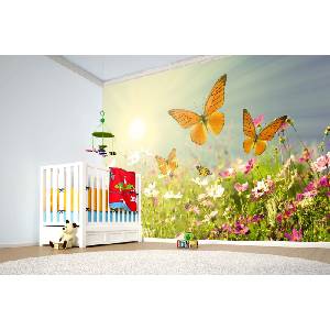 DIMEX ART Самозалепваща се флизелинова фототапета поле с пеперуди 375 x 250 см