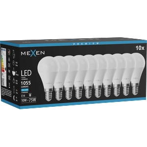 Mexen Nova 10x LED крушка E14, G45, 10W, Студена - 6500K, 1055 lm - L101-E14-1065-01x10 (L101-E14-1065-01x10)