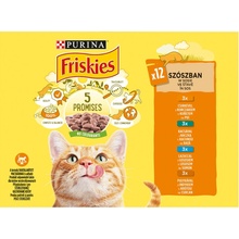 Friskies cat kura&kačica&losos&morka 12 x 85 g