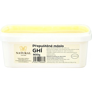 Natural Jihlava Ghee/Ghí Prepustené maslo 800 g