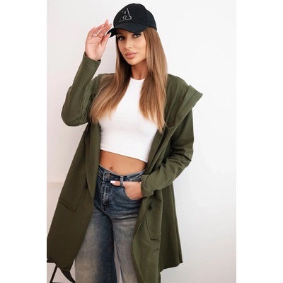 Fashionweek Mikina s kapucňou K8928 khaki