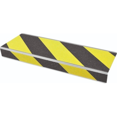Protiskluzový profil na schodové hrany WT-5409 – minerální granulát v syntetické pryskyřici, žluto-černá, 600×31×106 mm