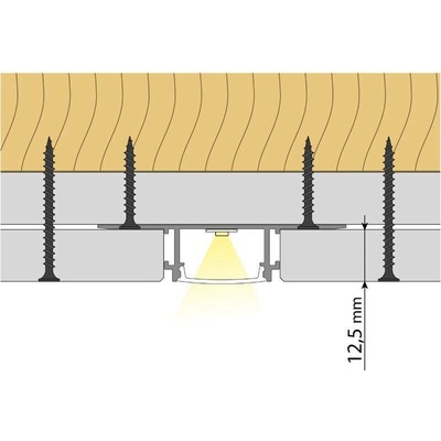 ML-761.046.74.1 Hliníkový profil pro sádrokarton AX, 62x14mm, včetně mléčného difuzoru, 1m
