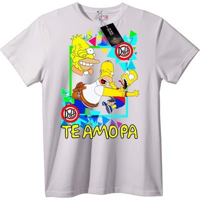 NOONEBRAND Тениска Симпсънс Дъф Любов - 2XL, White