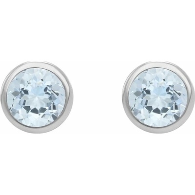 Eppi Strieborné bezel náušnice s akvamarínmi Sontre E44185