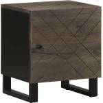 vidaXL Нощно шкафче, черно, 40x33x46 см, мангово дърво масив (4017680)