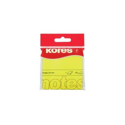 Neonový samolepicí bloček Kores, žlutý