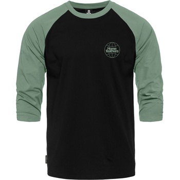Horsefeathers Тениска Global Raglan - black/iceberg green Horsefeathers | Zelen | МЪЖЕ | L
