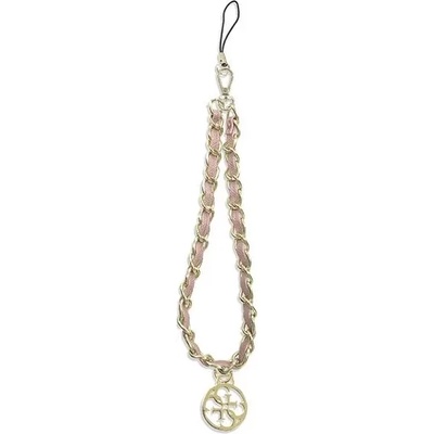 GUESS висулка GUSTSAS4P Phone Strap розова верижка от метал 4G Charm (GUSTSAS4P)