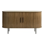 Unique Furniture Кафяв нисък скрин от декор от дъб с плъзгащи се врати 140x76 cm Nola - Unique Furniture (46232934)