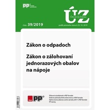 UZZ 39/2019 Zákon o odpadoch, Zákon o zálohovaní jednorazových obalov na nápoje