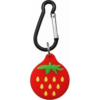 Loco Силиконов кейс с карабинер за Apple AirTag - Loco Cartoon Strawberry Apple AirTag Case (червен) (LOC015STR)
