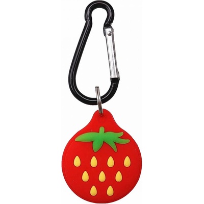 Loco Силиконов кейс с карабинер за Apple AirTag - Loco Cartoon Strawberry Apple AirTag Case (червен) (LOC015STR)