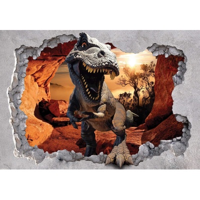 Postershop Fototapeta vliesová Dinosaurus ze zdi, rozměry 254x184 cm