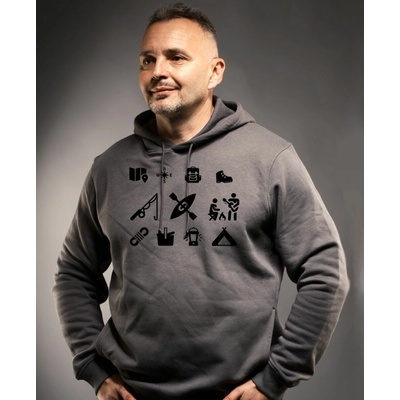 Vodácké ikony černý tisk mikina ORIGO – Zboží Mobilmania