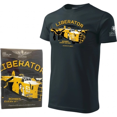 Tričko Antonio bombardér Liberator z Willow Run sivé