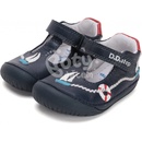 D.D.step kožené barefoot botičky H070-51434 royal blue