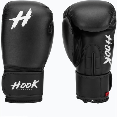 Hook fighting Готови за бой кожени боксови ръкавици черни