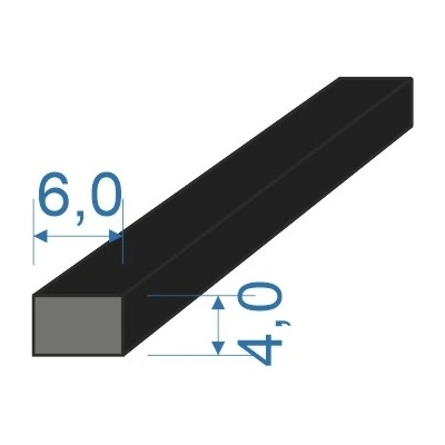 0596046 Pryžový profil 4x6mm, NBR 70°Sh obdélníkový – Hledejceny.cz