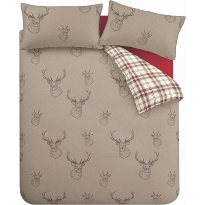 Catherine Lansfield Бежово двойно /удължено 3 части спално бельо 230x220 cm Stag - Catherine Lansfield (BD/33904/W/KQS/MU)