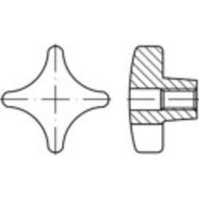 TOOLCRAFT krížové úchytky 12 mm Liatina 138246 10 ks